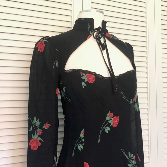 ⚡️SALE NWT Reformation Vivianne Rose Cut Out Dress - Picture 6 of 9